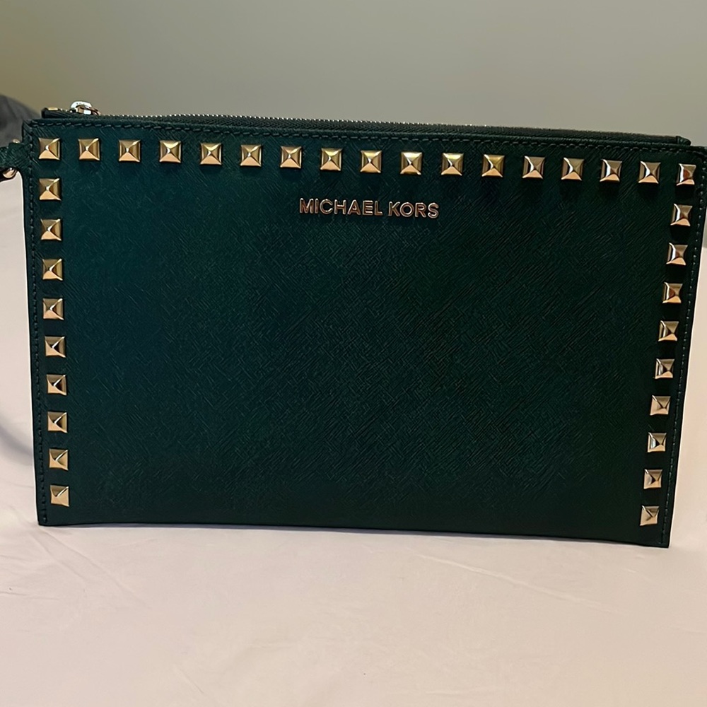 Michael Kors Oversized Wristlet Hunter Green